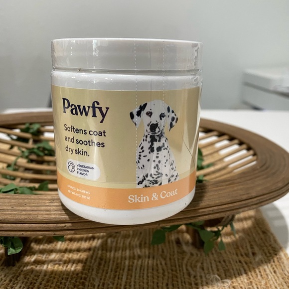 Pawfy Skin & Coat Soft Chews Allergies Itching Licking Paw Biting Scratching - Picture 4 of 7